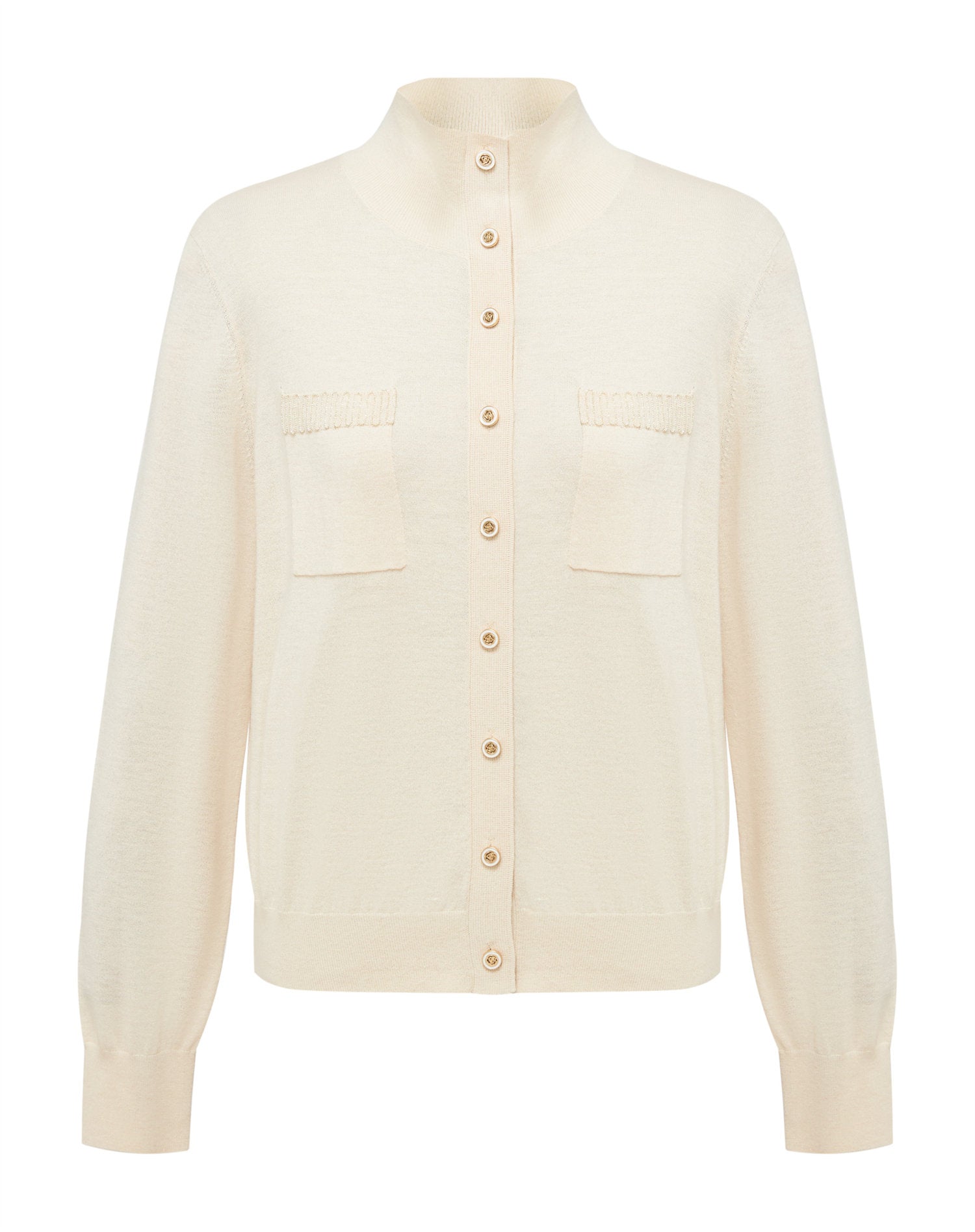 Wool Cashmere Knitted Cardigan | Beige