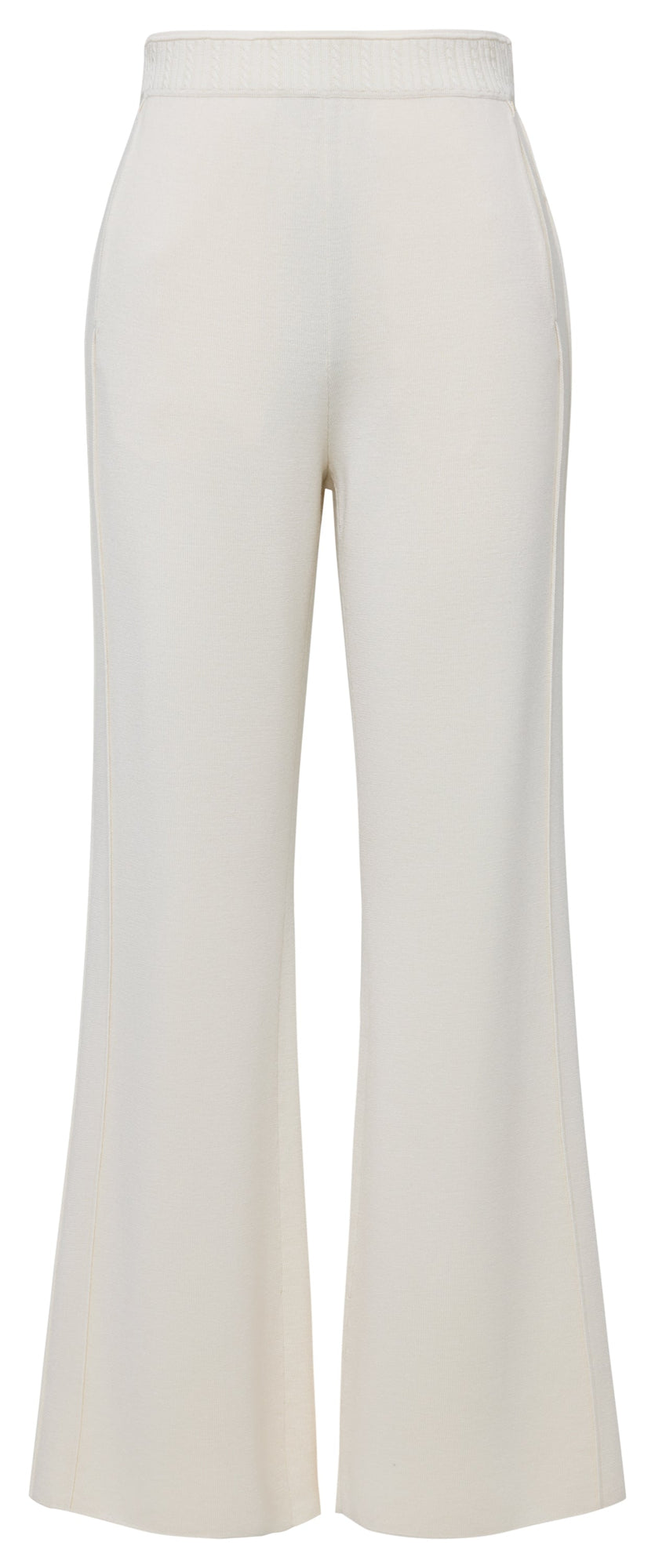 Wool Cashmere Straight-Leg Pants | Beige