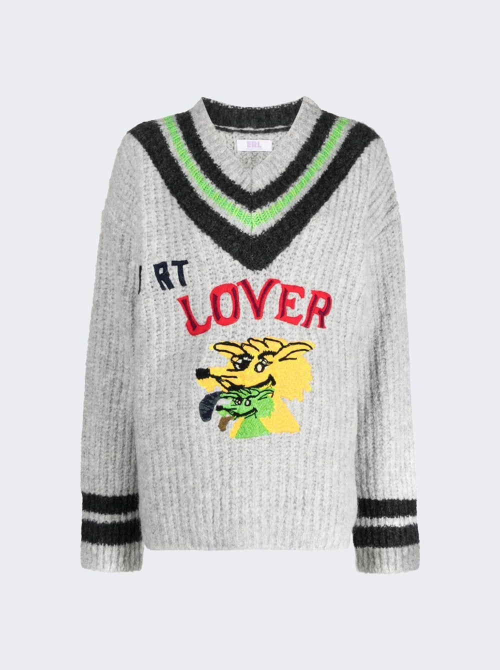 Men | ERL | Hurt Lover Varsity Knit | Grey