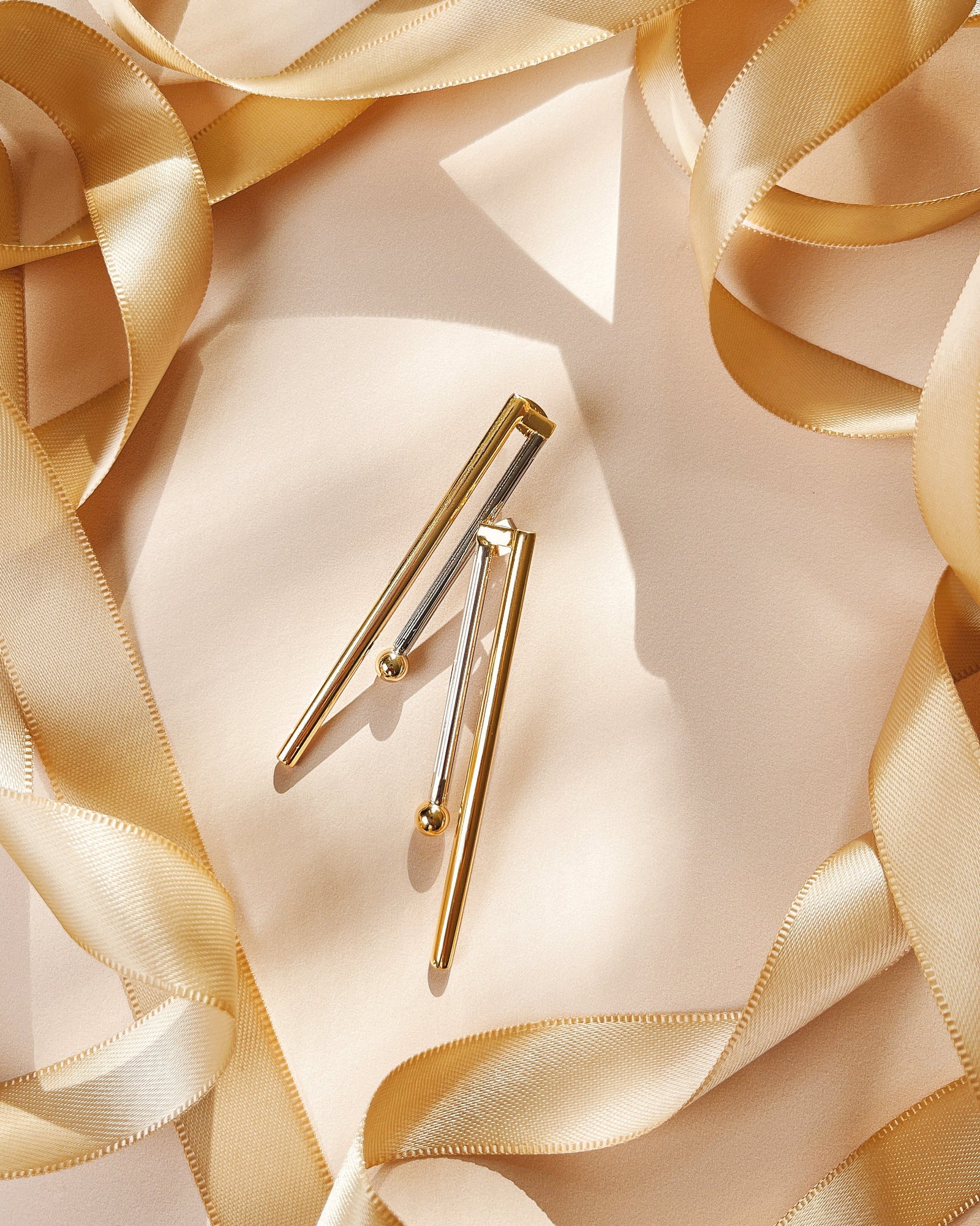 The Bold Beam Drop Earring (Elaluz X Argento Vivo) | 18K Yellow Gold-Plated