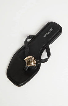Eastside Thong Sandals | Black and Gold
