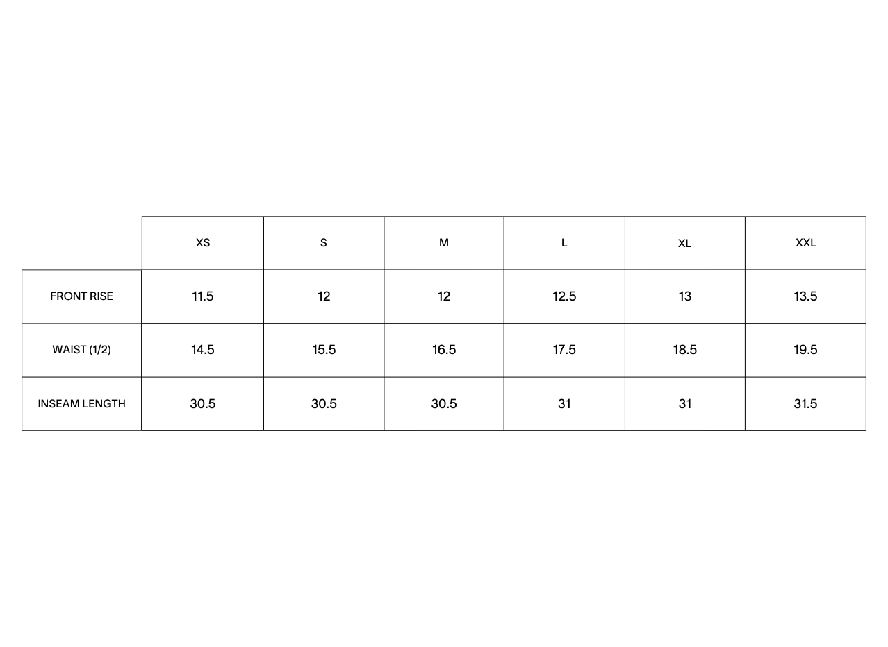 Product size guide