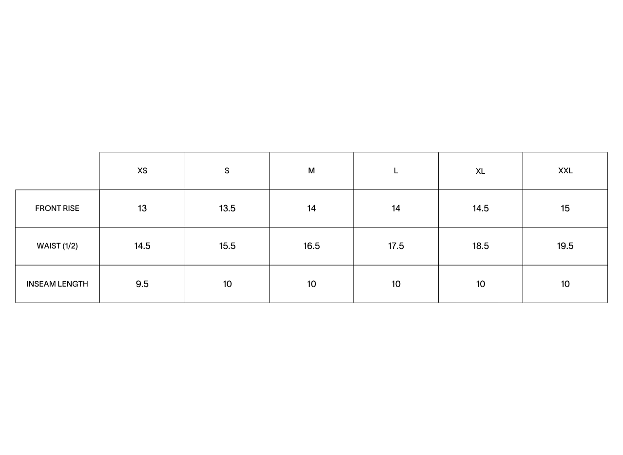 Product size guide