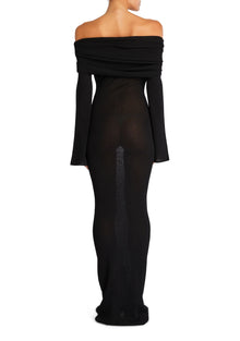 Womens | Galleria Rib Knit Maxi Dress | Black