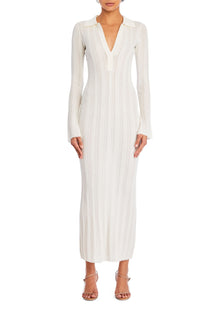 Womens | Azula Rib Knit Maxi Dress | Porcelain