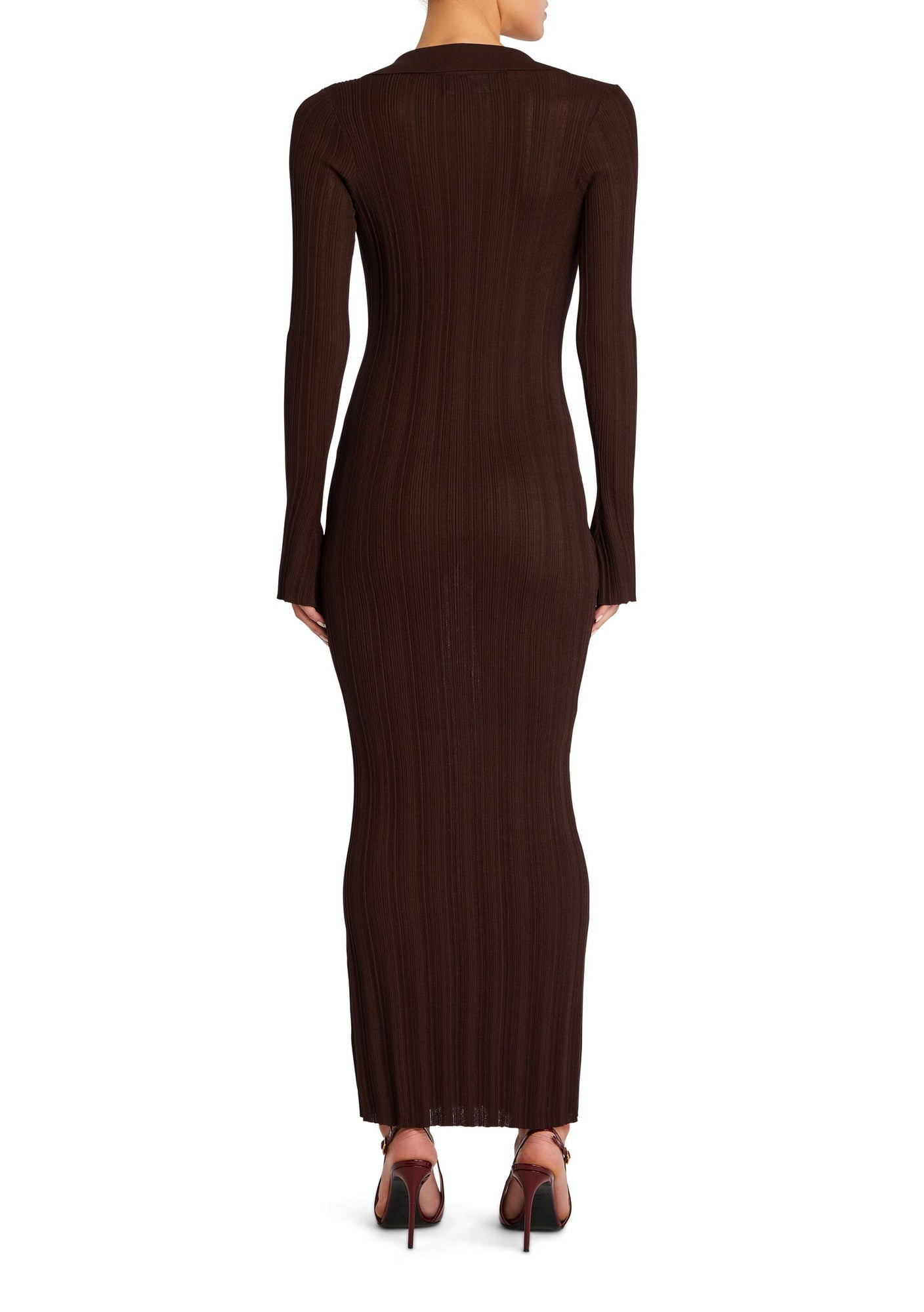Womens | Azula Rib Knit Maxi Dress | Ash Brown