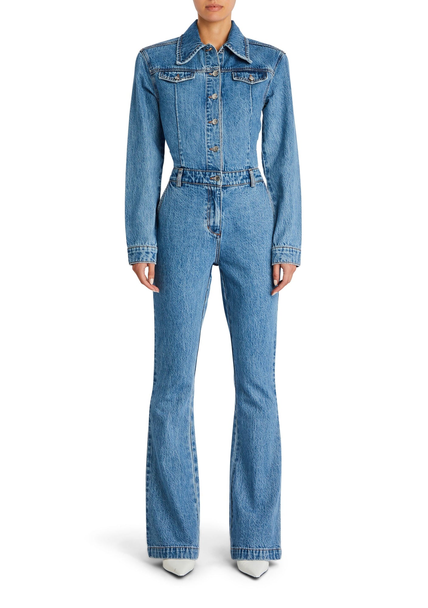 Womens | Mabel Fitted Denim Jumpsuit | River