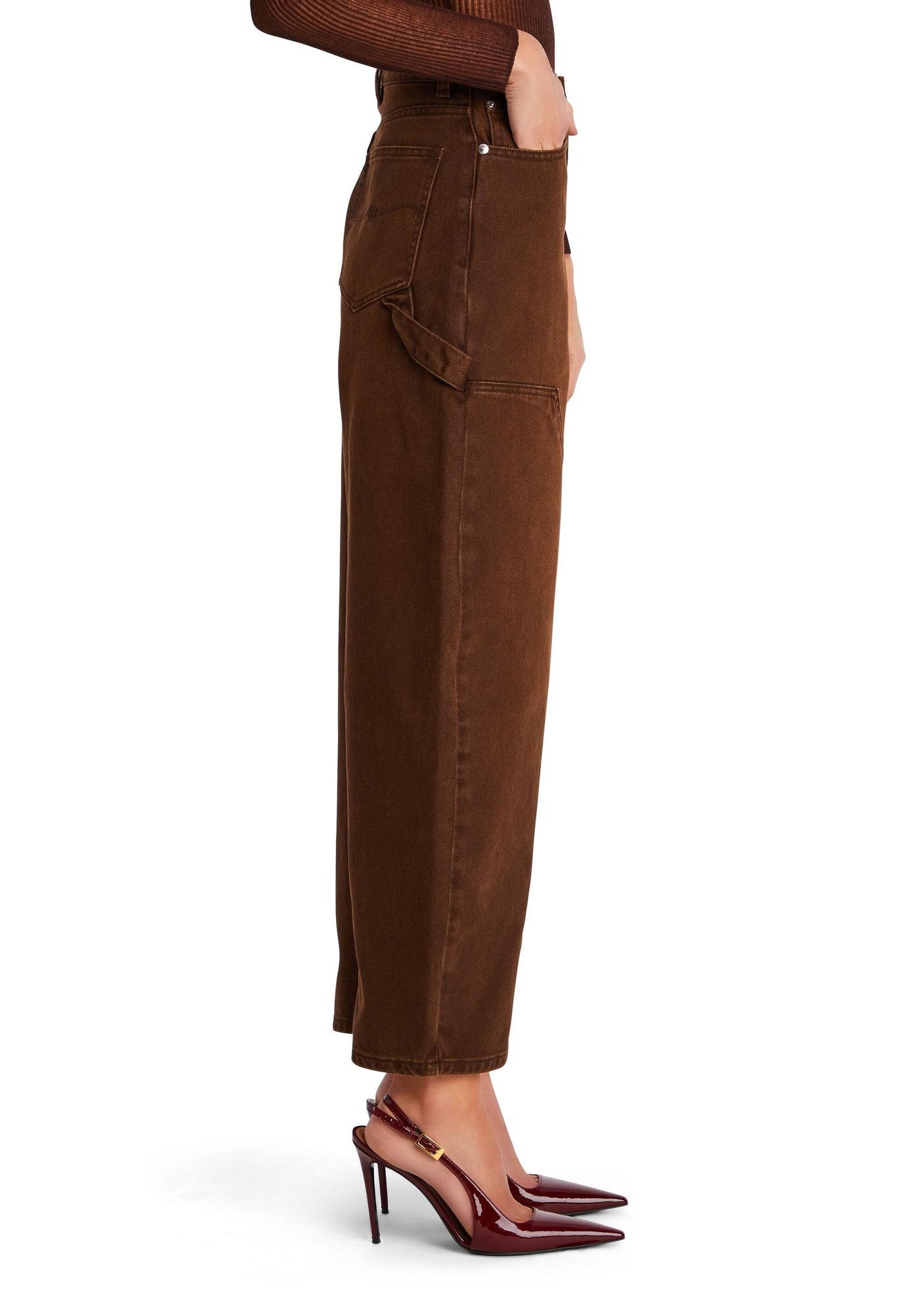 Womens | Marbel Mid Rise Barrel Jean | Vintage Brown