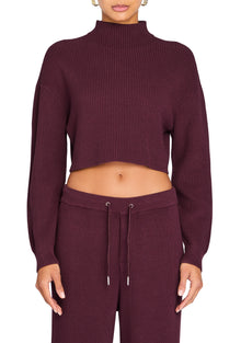 Womens | Carmen Mid Cropped Sweater | Merlot