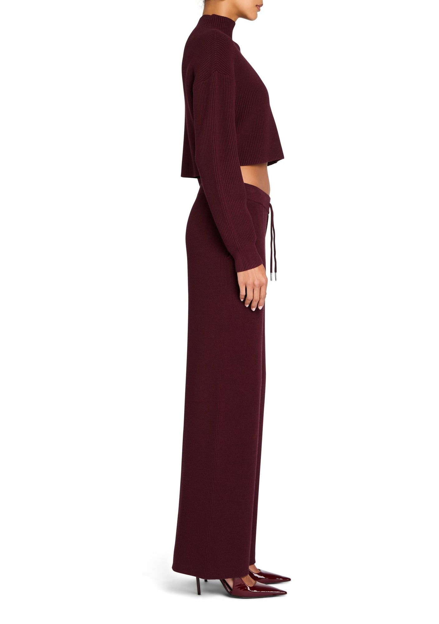 Womens | Carmen Mid Cropped Sweater | Merlot