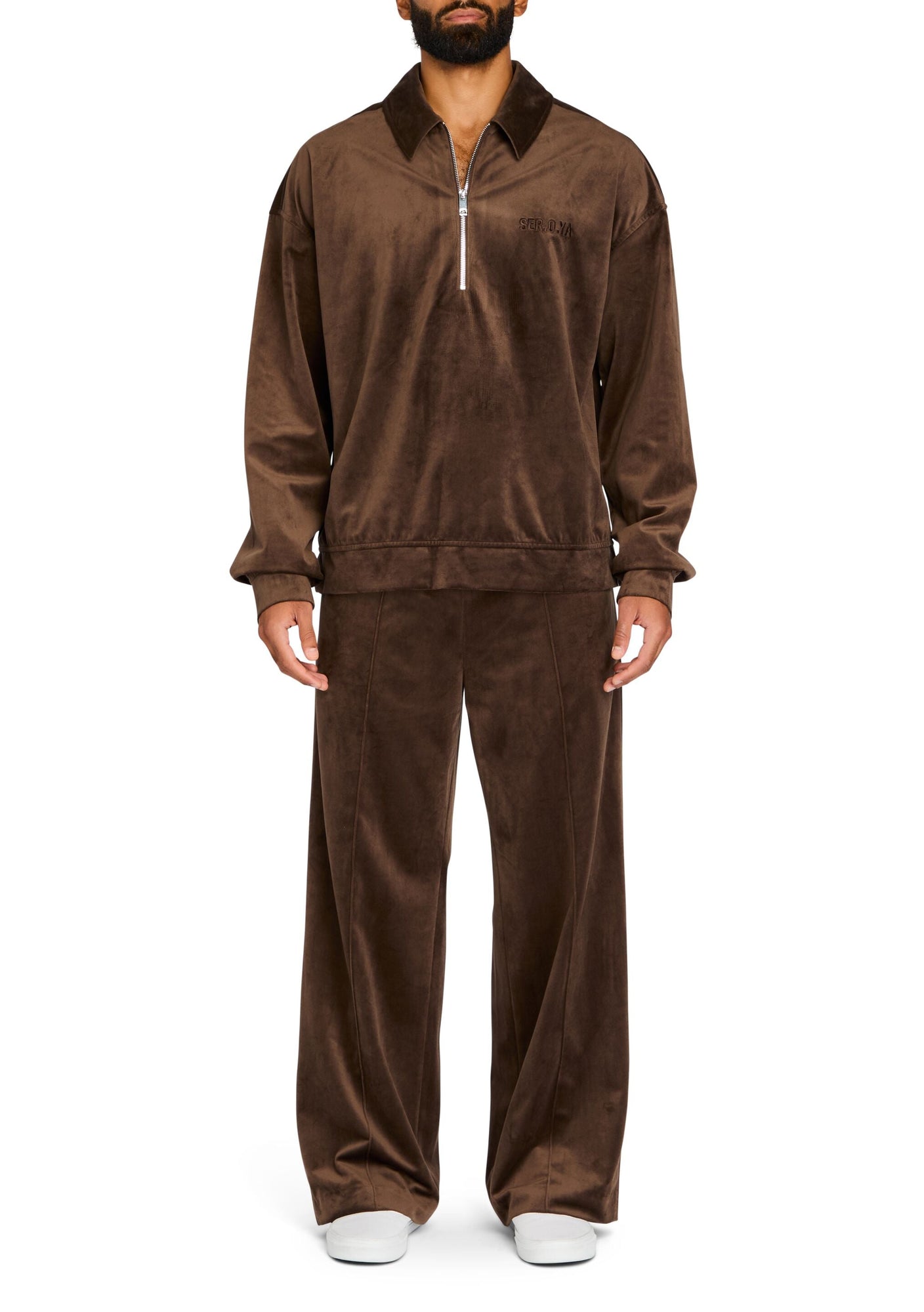 Mens | Charles Velvet Shirt | Ash Brown