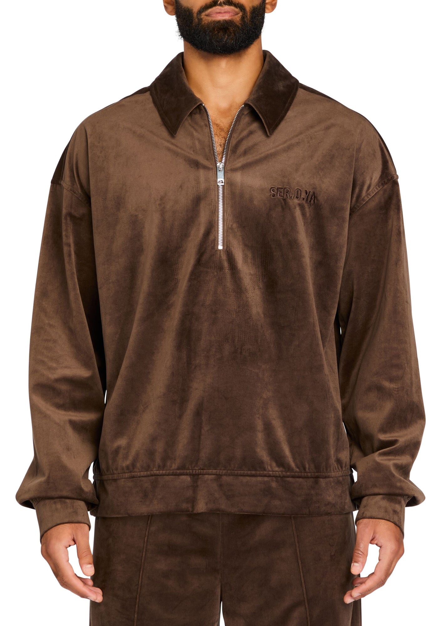 Mens | Charles Velvet Shirt | Ash Brown