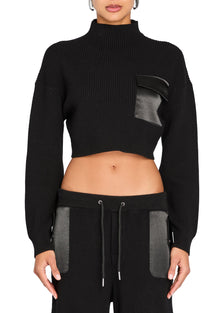 Womens | Donna Mid Cropped Sweater | Black