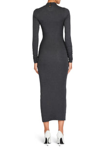 Womens | Fina Tea Length Dress | Charcoal