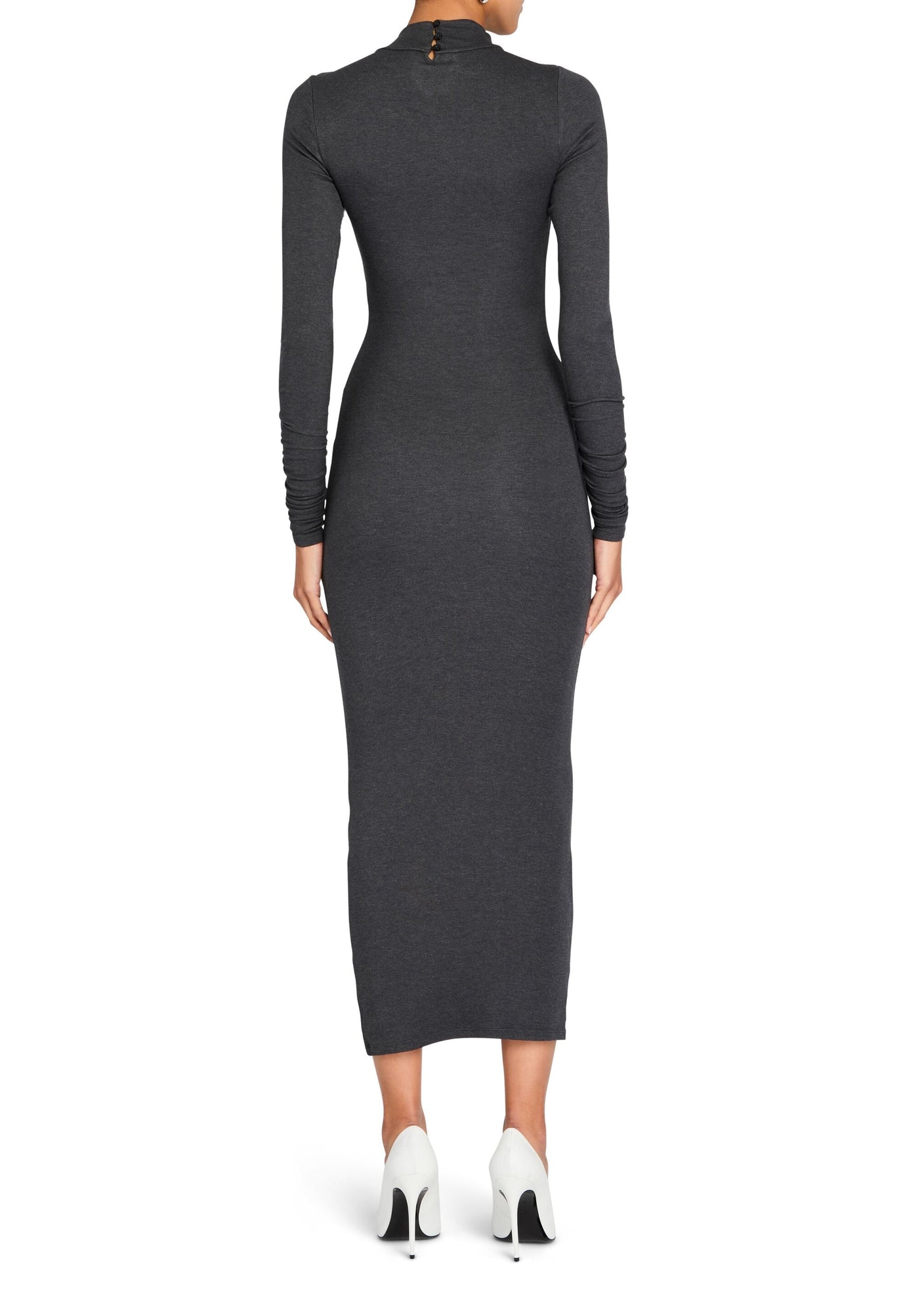 Womens | Fina Tea Length Dress | Charcoal