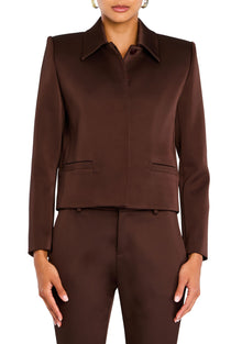 Womens | Bex Satin Jacket | Ash Brown