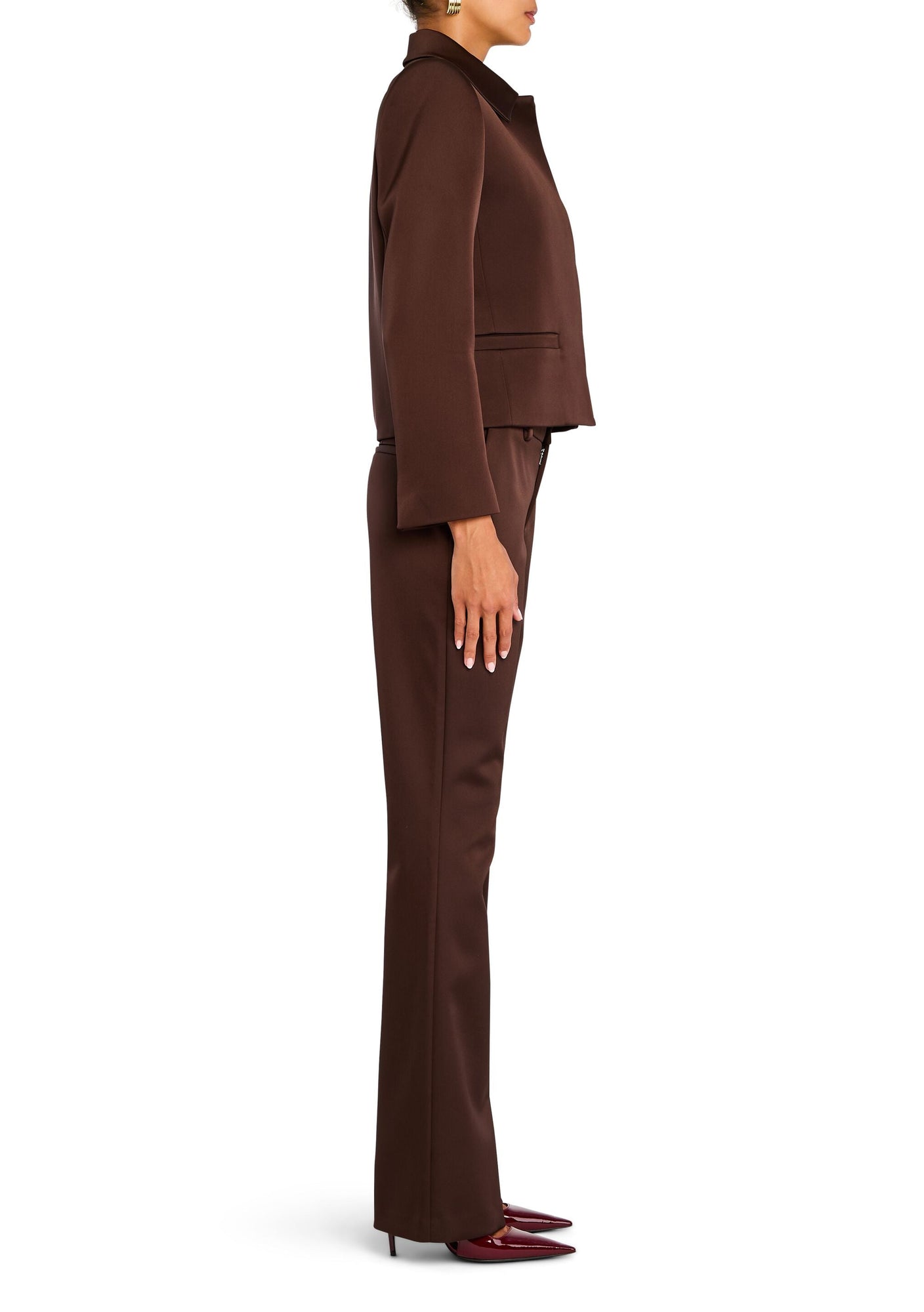 Womens | Bex Satin Jacket | Ash Brown