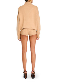 Womens | Molly Cable Knit Hot Short | Tan