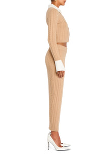 Womens | Prunella Cable Knit Skirt | Tan
