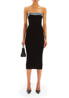 Womens | Blanche Knit Denim Dress | Black/River