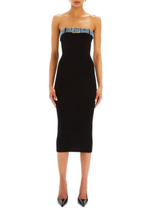Womens | Blanche Knit Denim Dress | Black/River