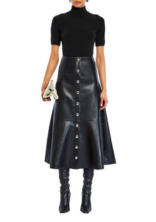 Womens | Elin Vegan Leather Skirt | Black