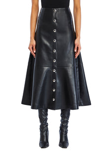 Womens | Elin Vegan Leather Skirt | Black