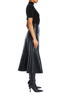 Womens | Elin Vegan Leather Skirt | Black