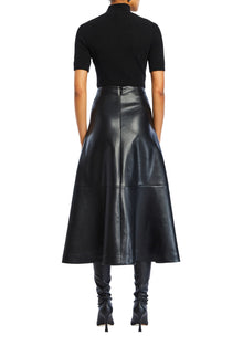 Womens | Elin Vegan Leather Skirt | Black