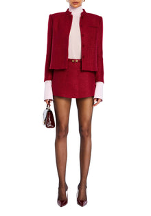 Womens | Karla Boucle Mini Skirt | Ruby Red