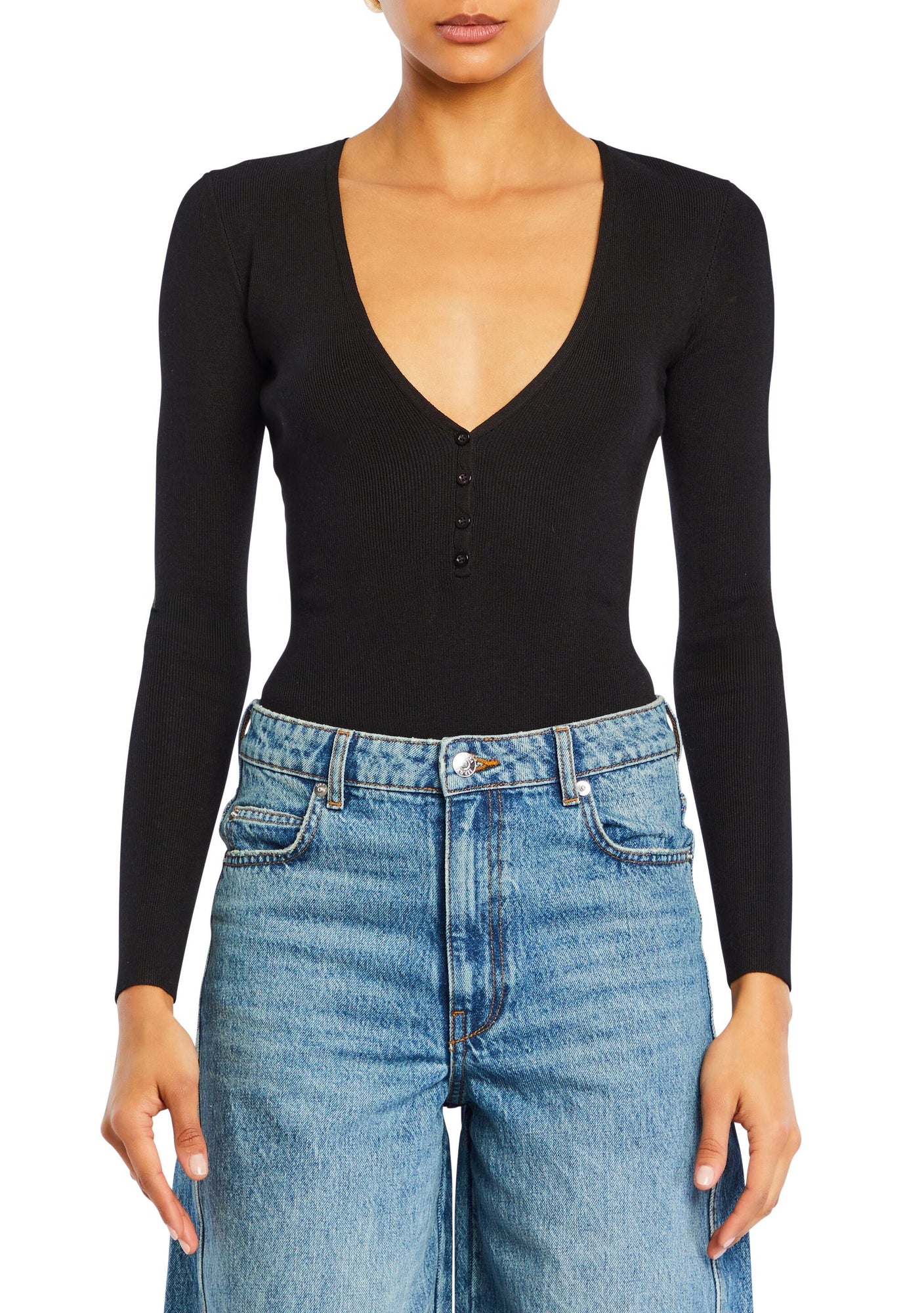 Womens | Lia Knit Bodysuit | Black