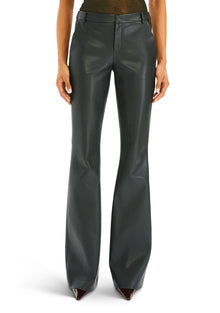 Womens | Ronja Vegan Leather Trouser | Forest Green