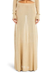 Womens | Alice Metallic Knit Maxi Skirt | Gold