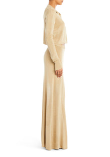 Womens | Alice Metallic Knit Maxi Skirt | Gold