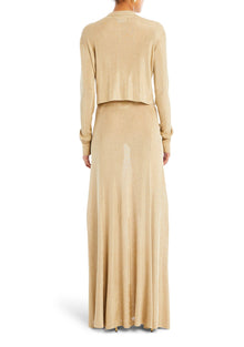 Womens | Alice Metallic Knit Maxi Skirt | Gold
