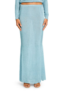 Womens | Harmony Metallic Knit Skirt | Frosted Sea