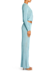 Womens | Harmony Metallic Knit Skirt | Frosted Sea
