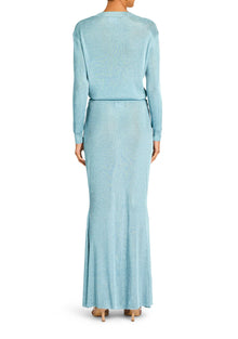 Womens | Harmony Metallic Knit Skirt | Frosted Sea
