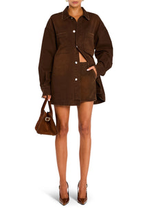 Womens | Marquise Mid Rise Mini Skirt | Vintage Brown