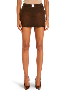 Womens | Marquise Mid Rise Mini Skirt | Vintage Brown