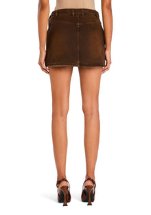 Womens | Marquise Mid Rise Mini Skirt | Vintage Brown