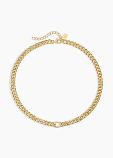 Lincoln Necklace | Clear Crystal | 14K Gold Plated