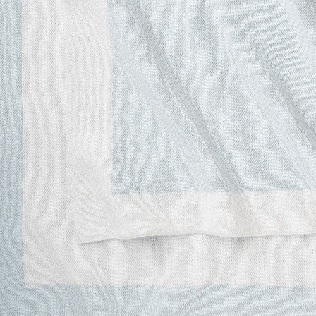 Unisex | Pale Blue Cashmere Baby Blanket | Blue