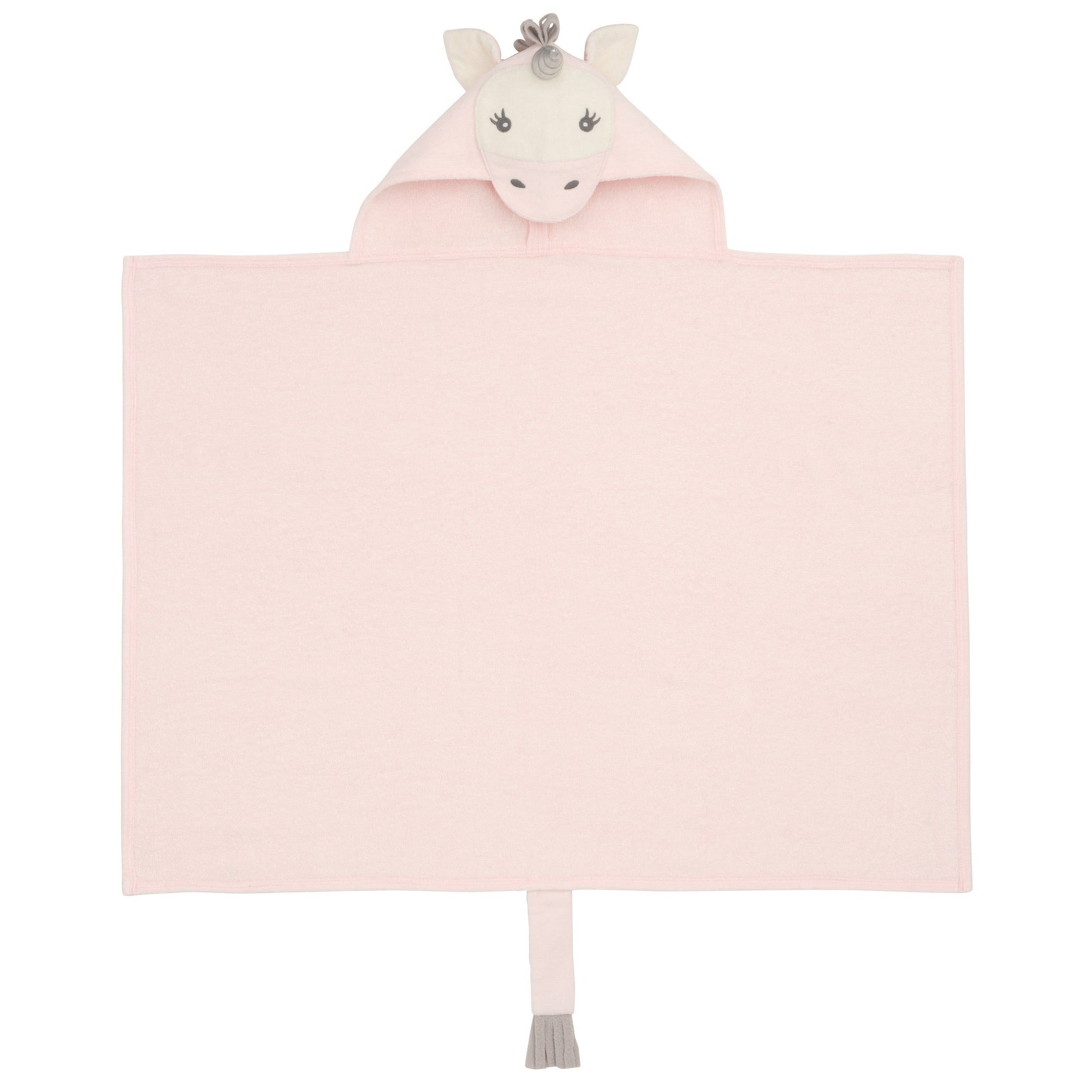 Girls | Pink Unicorn Hooded Baby Bath Wrap | Pink