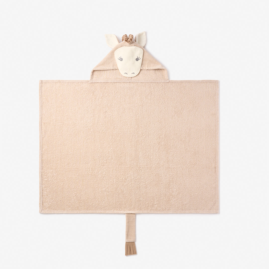 Unisex | Pony Hooded Baby Bath Wrap | Taupe