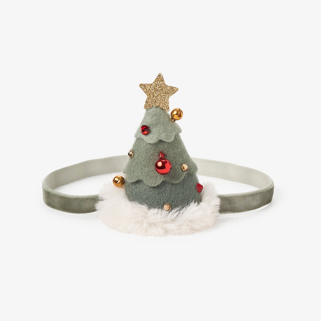 Girls | Christmas Tree Felt Baby Headband | Green