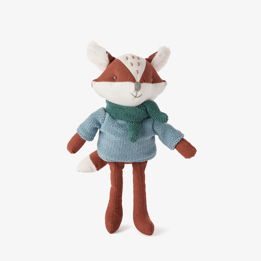 Unisex | 10" Jaxon the Fox Linen Toy Boxed | Blue