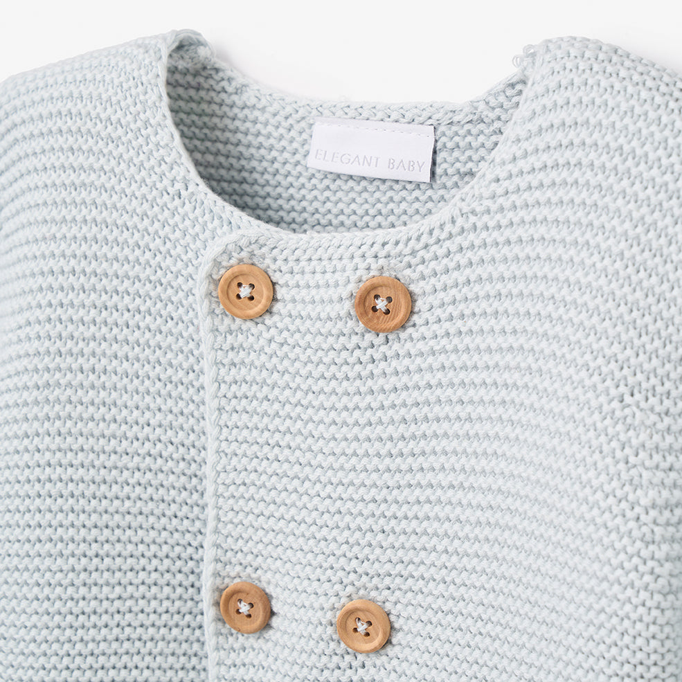 Boys | Sofia & Finn Pale Blue Knit Baby Cardigan | Blue