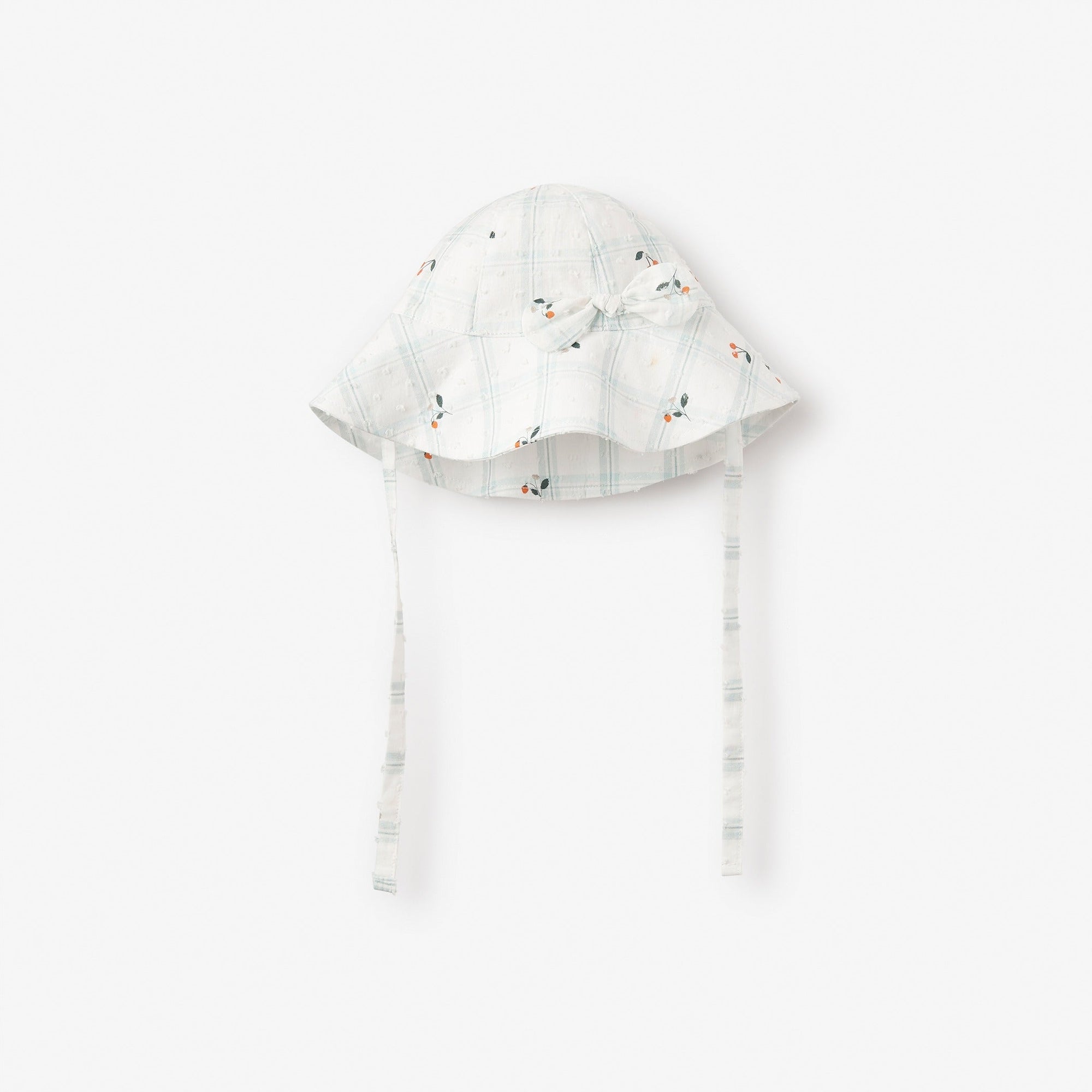 Girls | Strawberry Picnic Swiss Dot Sunhat | Aqua