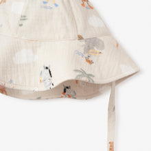 Unisex | Seaside Safari Organic Muslin Sunhat | Wheat